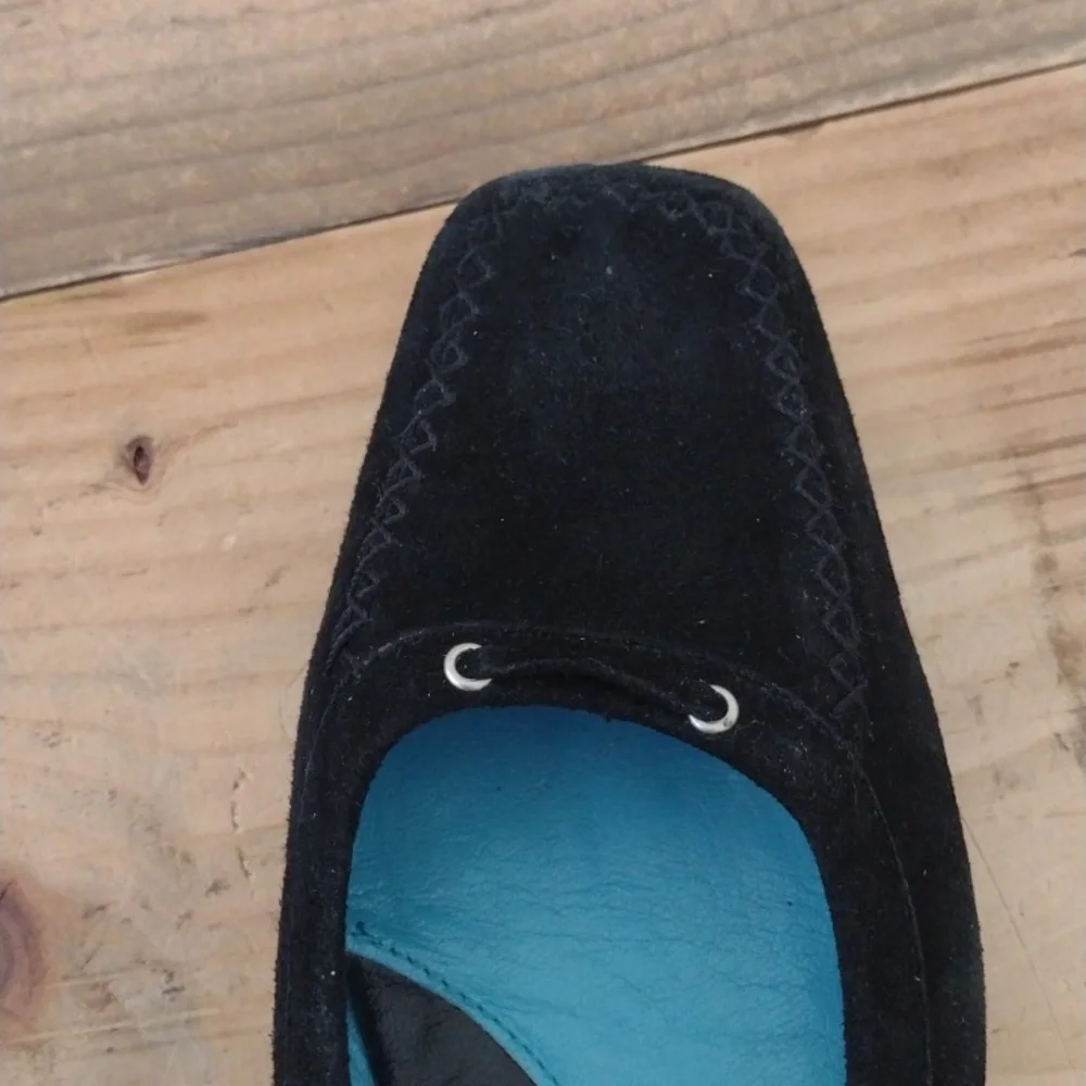 Amalfi Black Suede Slip On Shoes Made in Italy Size 6.5